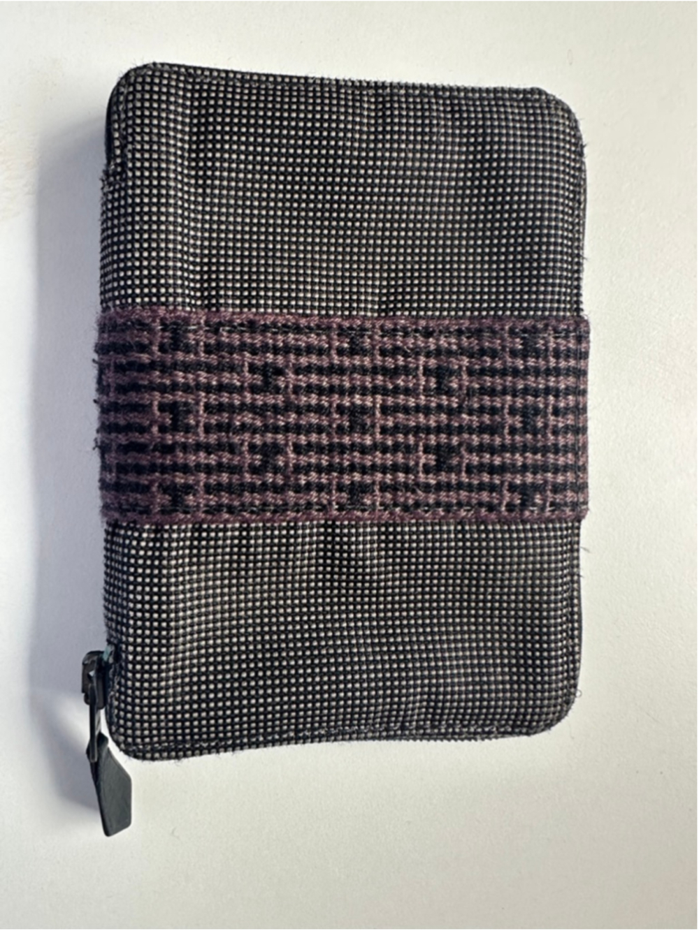 Authentic Hermès Vintage Woven Textile Zip Wallet 4x4 Made in France